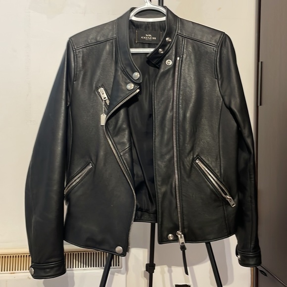 COACH BLACK LEATHER JACKET - Picture 5 of 8